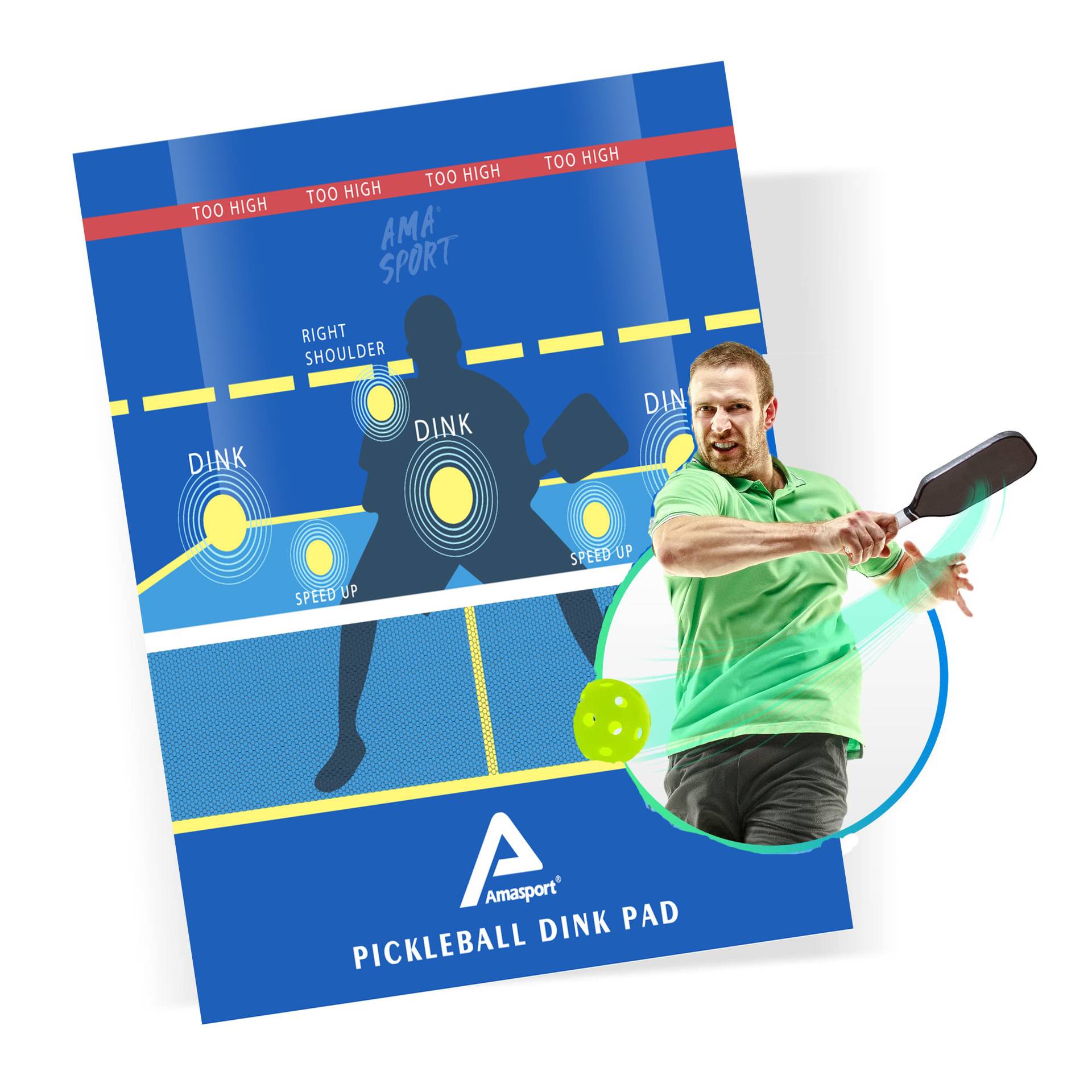 AMASPORT Picker ball training device Pickleball dink pad exercise Dinks dink mass