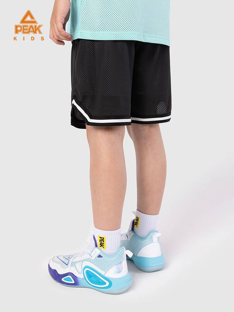 Peak children's summer sports shorts 2024 new breathable black basketball pants big boys fast dry pants