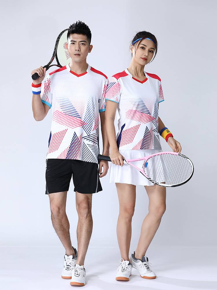 Peak's new badminton uniform female summer tennis table tennis clothes speed dry set short -sleeved men's competition T -shirt