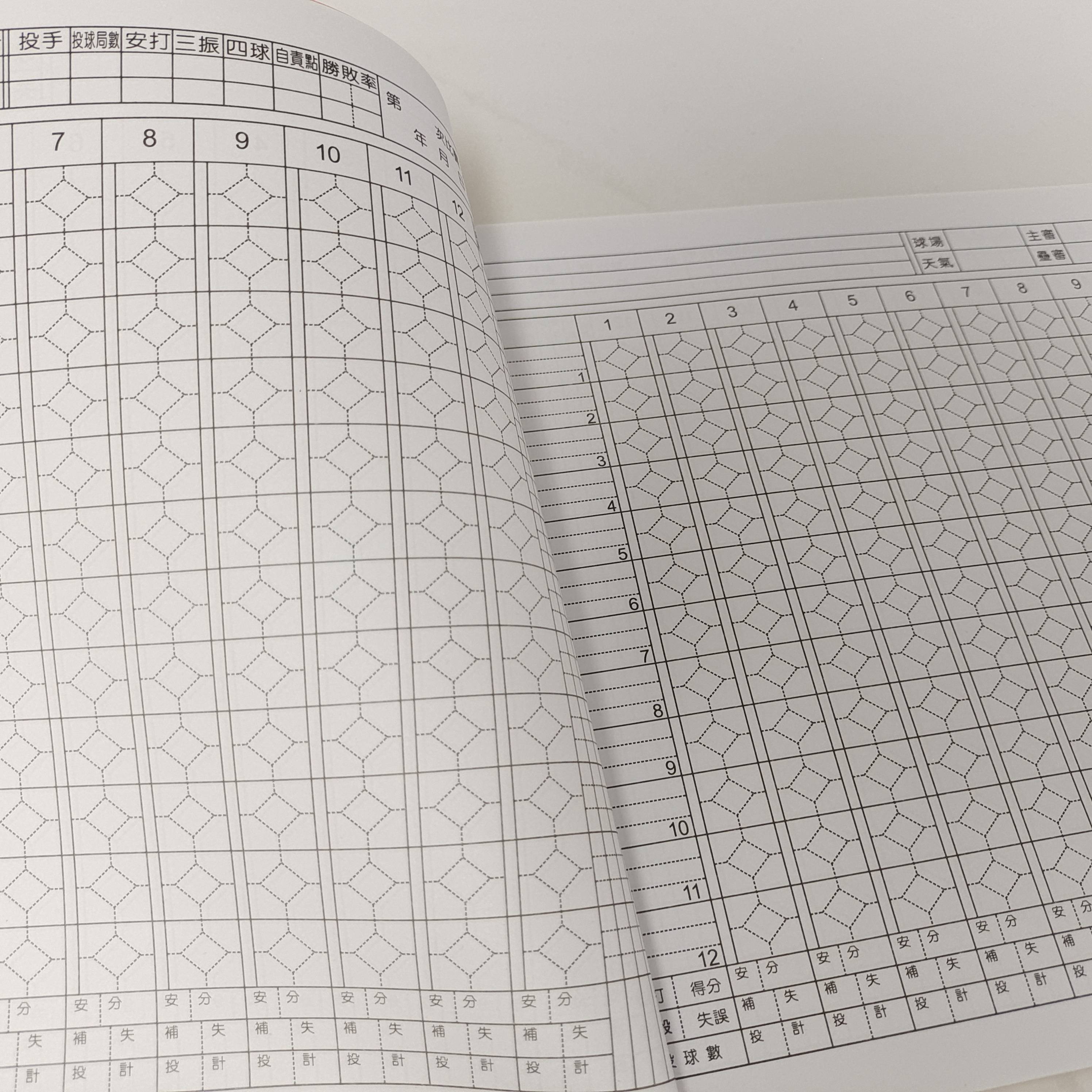 Professional baseball record book training competition data statistics book book baseball baseball coach book player data analysis thin