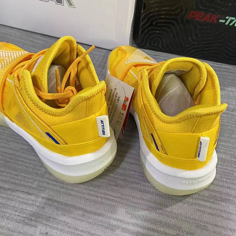 PEAK Peak Great Triangle Bright Yellow color basketball shoes 2024 new professional breathable shock absorption sports shoes