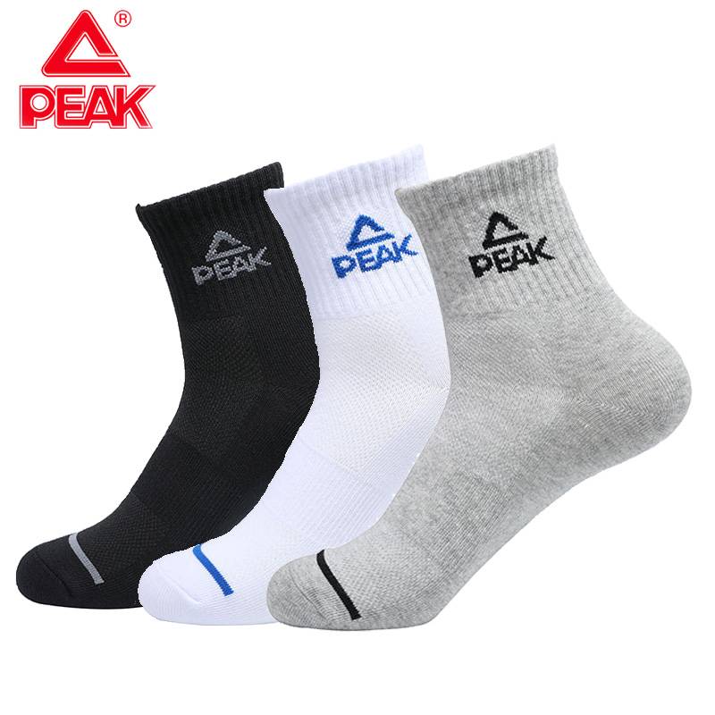 Peak sports socks Men's middle cylinder breathable Xinjiang cotton socks professional basketball socks running boat socks in the middle sex socks