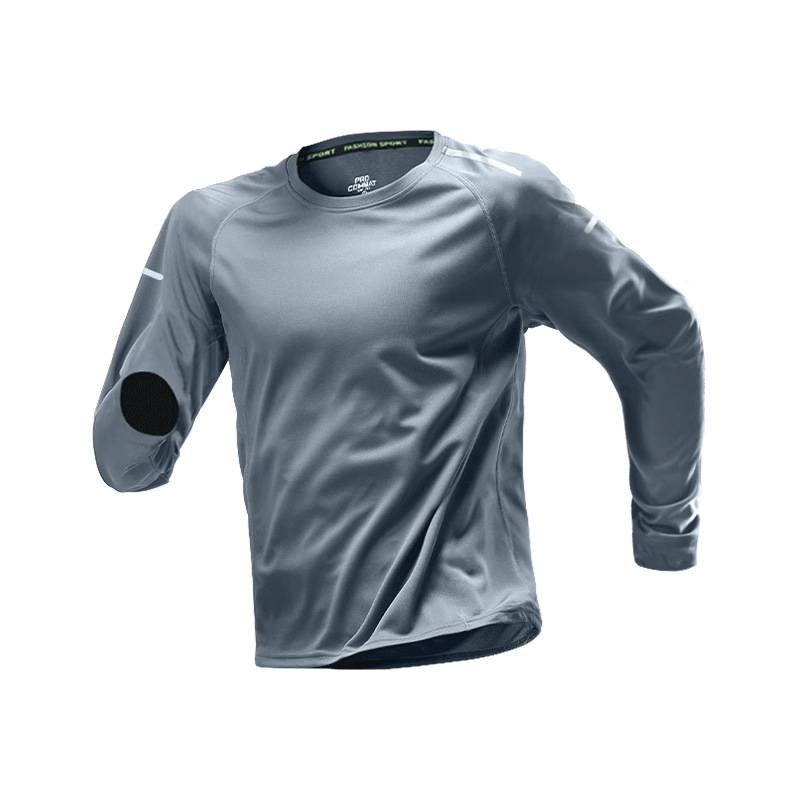 Powder Penguin running speed dry clothes long -sleeved T -shirt men's spring basketball training fitness morning running sports riding mountain climbing