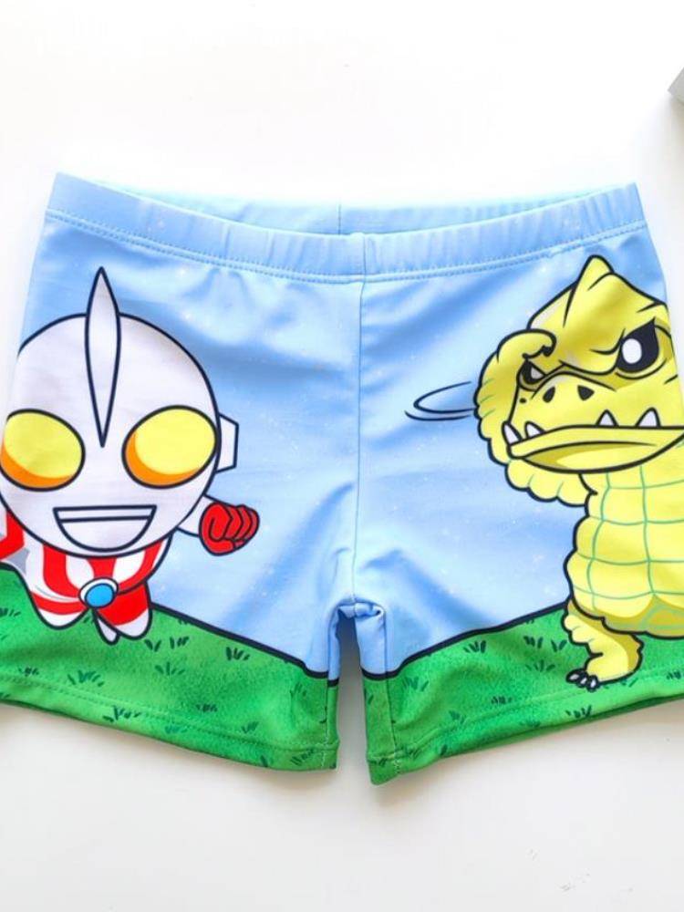 Dicannon's Junior Swimming suit boy, cartoon Ottman, plays football and dry and comfortable short sleeves