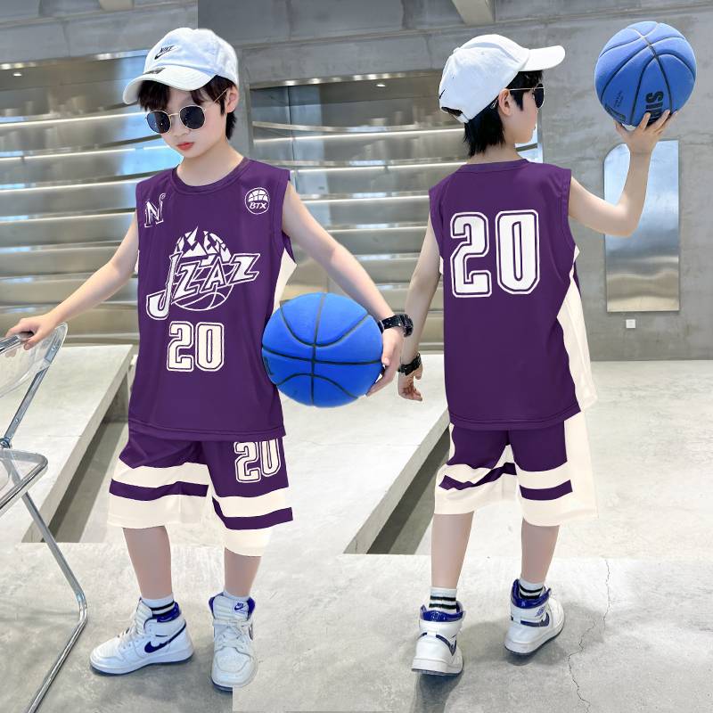 Peak Official Genuine Children's Summer Basketball Clothes Set Boys Quick -drying Vests Jersey Boy Sports