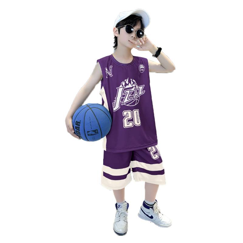 Peak Official Genuine Children's Summer Basketball Clothes Set Boys Quick -drying Vests Jersey Boy Sports