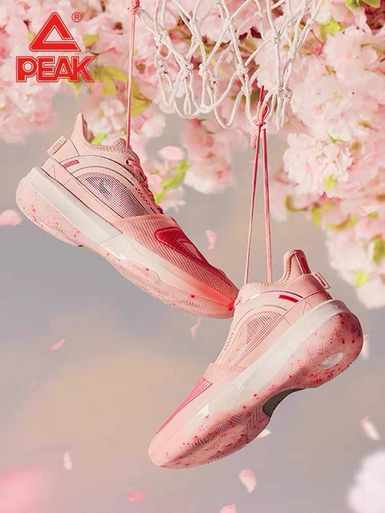 Peak Great Triangle Basketball Shoes Men's Shoes Men's Summer Vekins Sakura Color Professional Combat Sneakers Sports Shoes