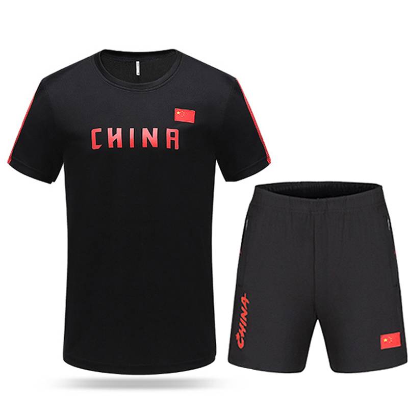 Powder Penguin fast dry summer short -sleeved shorts sports suit Student jacket T -shirt sports test Half -sleeve test