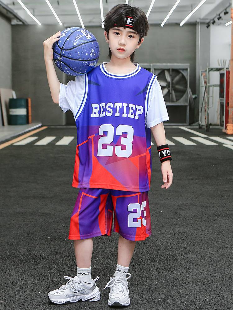 Peak Official Genuine Children's Basketball Services Boys Sports Short -sleeved Speed Clothing Set No. 23 Jersey