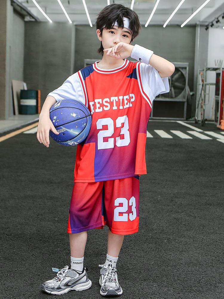 Peak Official Genuine Children's Basketball Services Boys Sports Short -sleeved Speed Clothing Set No. 23 Jersey