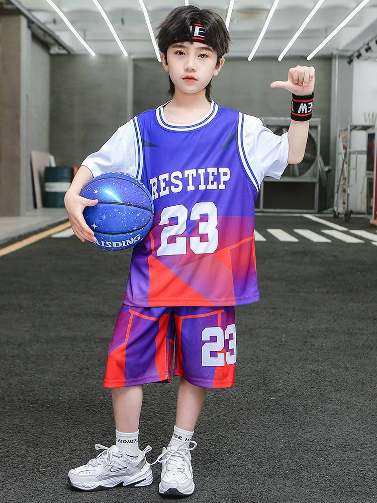 Peak Official Genuine Children's Basketball Services Boys Sports Short -sleeved Speed Clothing Set No. 23 Jersey