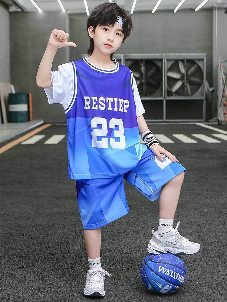 Peak Official Genuine Children's Basketball Services Boys Sports Short -sleeved Speed Clothing Set No. 23 Jersey