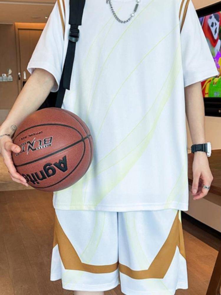 Porkic adaptation of summer ice silk T-shirt boys 12-15 years old junior high school students 13-speed dry basketball uniforms 14 teenagers