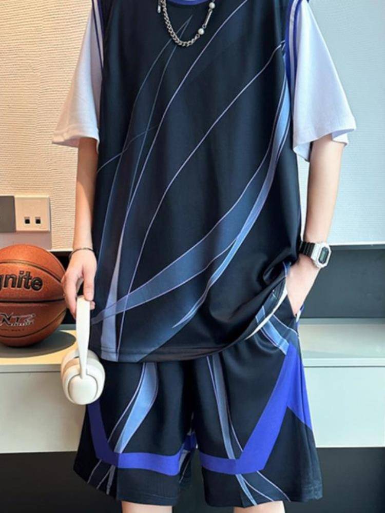 Porkic adaptation of summer ice silk T-shirt boys 12-15 years old junior high school students 13-speed dry basketball uniforms 14 teenagers