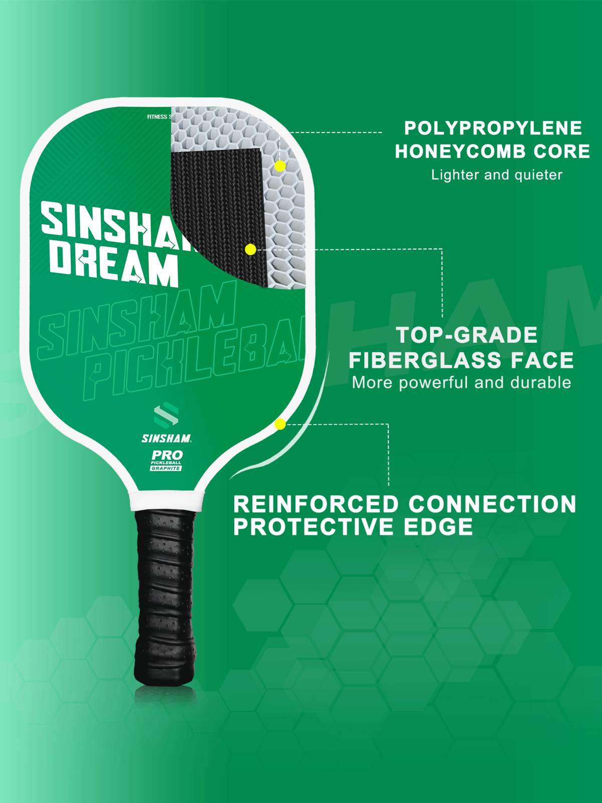 Pickleball Peak Board Board Carbon Fiber Custom Peak Ball racket