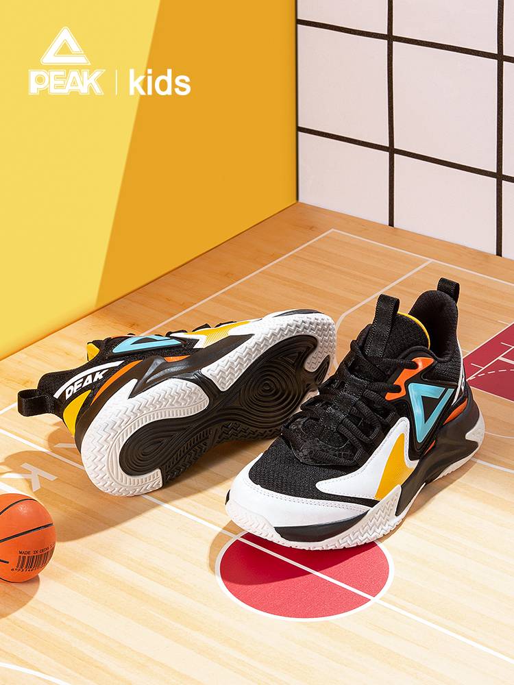 Peak children's shoes boys basketball shoes children's sneakers big children's shoes summer rubber anti -slip shock absorption girl