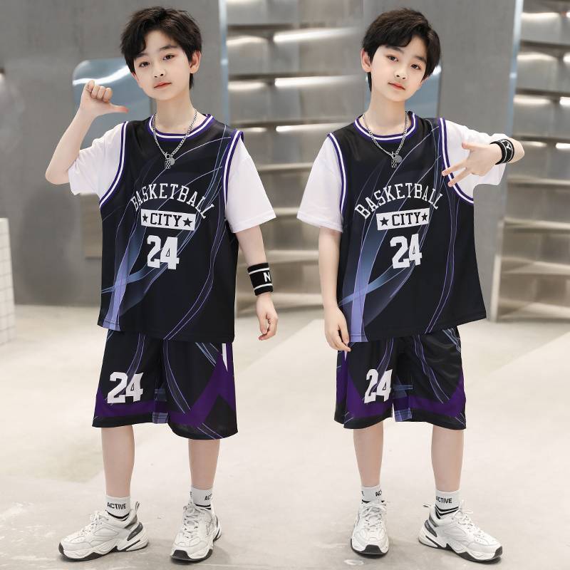 Peak Official Genuine Children's Basketball Clothing Set No. 24 Kobe Summer Summer Steaming Sports Sports Jersey Boys