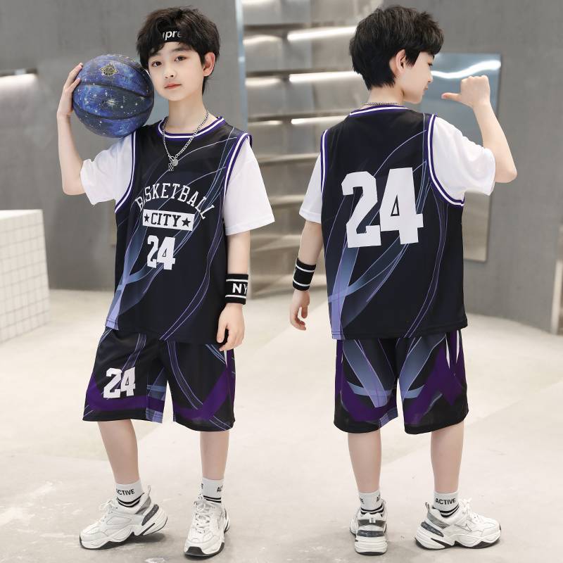 Peak Official Genuine Children's Basketball Clothing Set No. 24 Kobe Summer Summer Steaming Sports Sports Jersey Boys