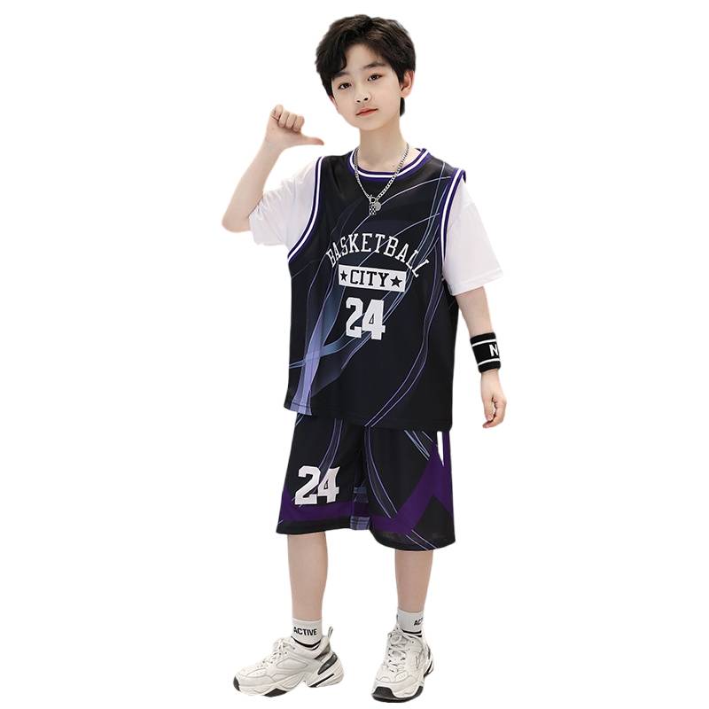 Peak Official Genuine Children's Basketball Clothing Set No. 24 Kobe Summer Summer Steaming Sports Sports Jersey Boys