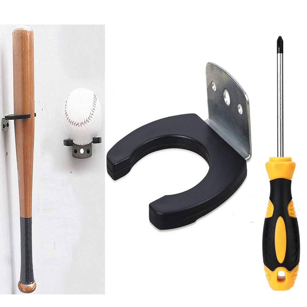 4 circular baseball rod hangers+1 screwdriver