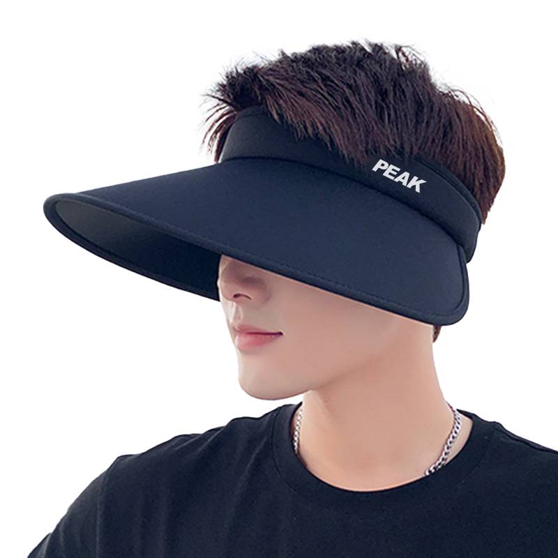Porkon top hat Summer men's new anti -ultraviolet sunscreen hat shading large eaves outdoor riding sun hat