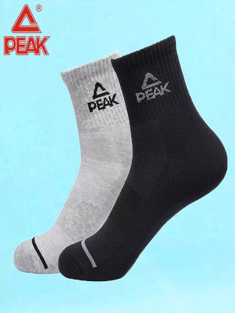 Pyk sports socks men's socks and basketball socks 2024 Summer breathable Xinjiang cotton sweat -absorbing cotton socks Male Zhongbang running socks