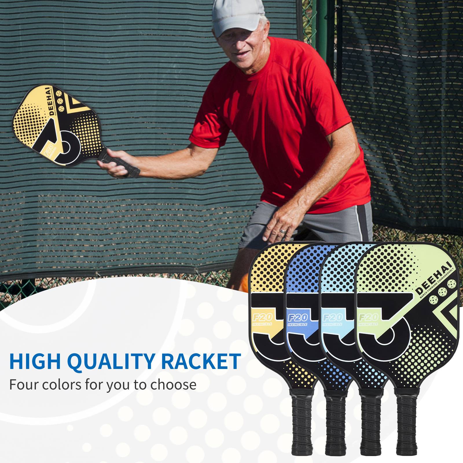DEEHAI Picker Pickleball Powder Ball racket carbon fiber set training outdoor sports