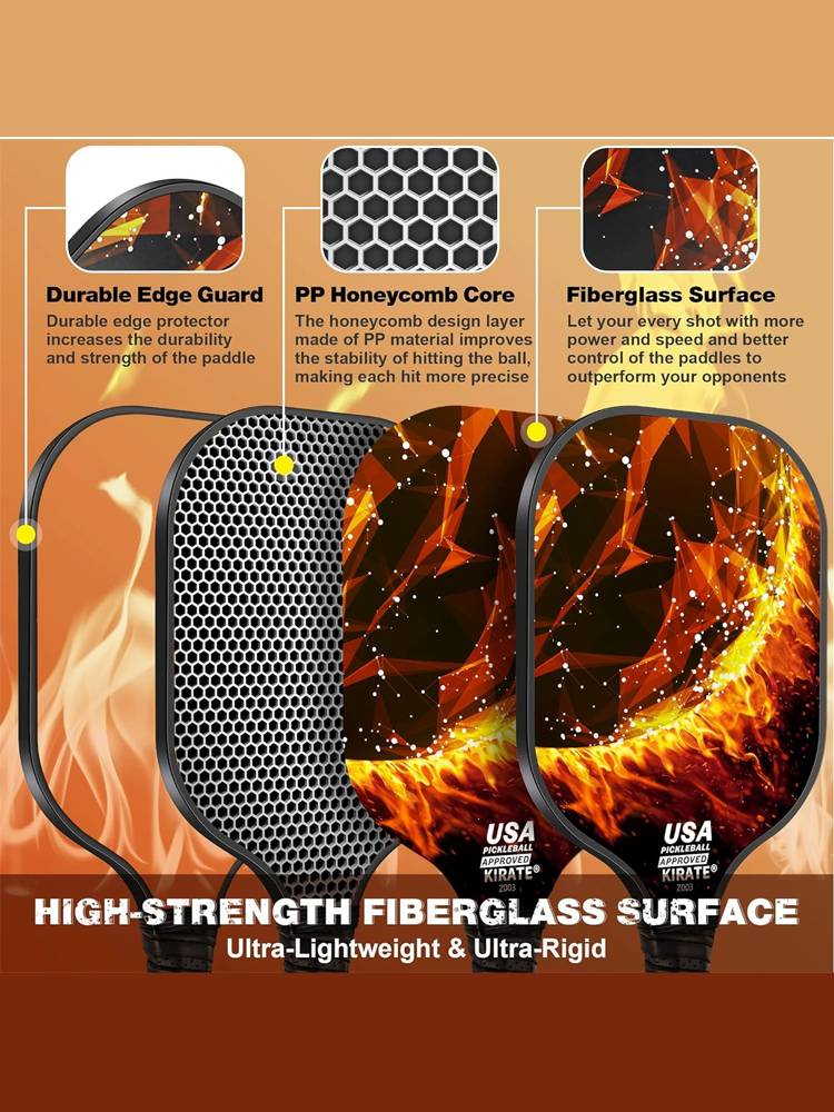 Glass fiberine -racket panel double -shot set USAP authentication PP honeycomb Pickleball student price