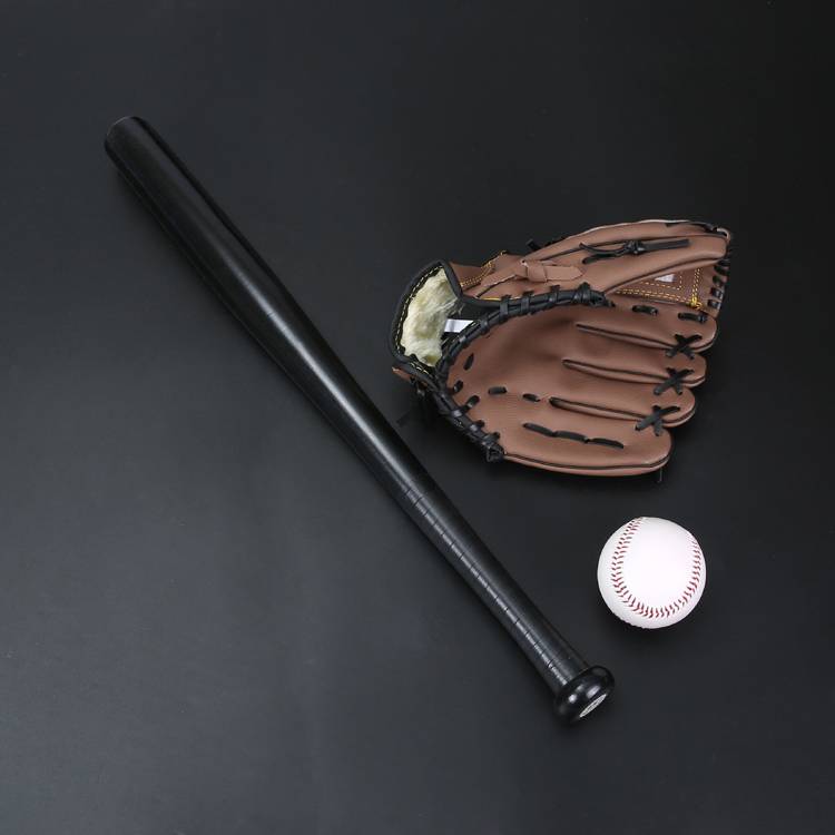 Black wooden stick with brown gloves