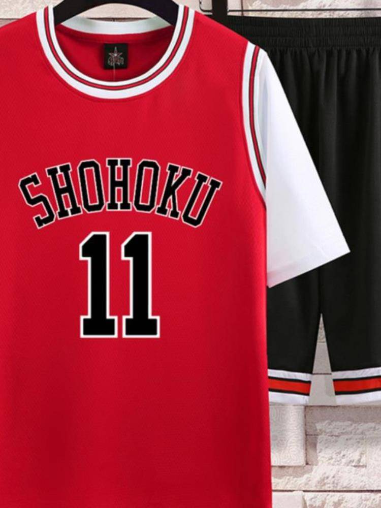 Tiping adaptation slam dunk master children's basketball clothes men's short -sleeved T -shirt sports suits ice wire -speed dry jersey ratio ratio