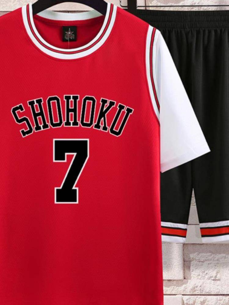 Tiping adaptation slam dunk master children's basketball clothes men's short -sleeved T -shirt sports suits ice wire -speed dry jersey ratio ratio