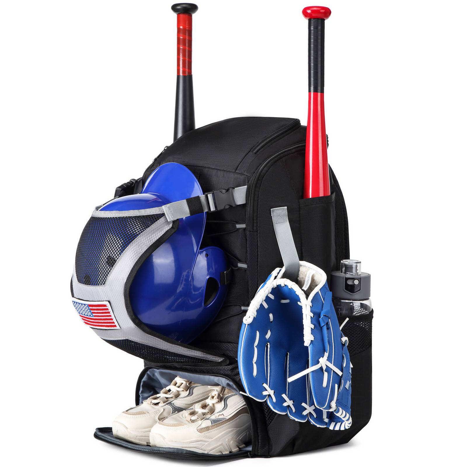 American baseball backpack Equipment bag Bi -shoulder backpack Large -capacity Portable Multifunctional Package