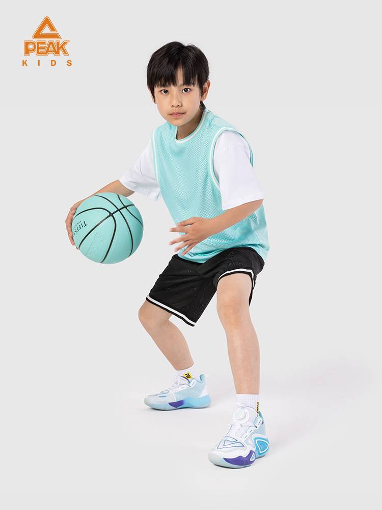 Peak children's clothing 2024 new summer children's sports T -shirt blasting fast -drying basketball uniform big children's two tops