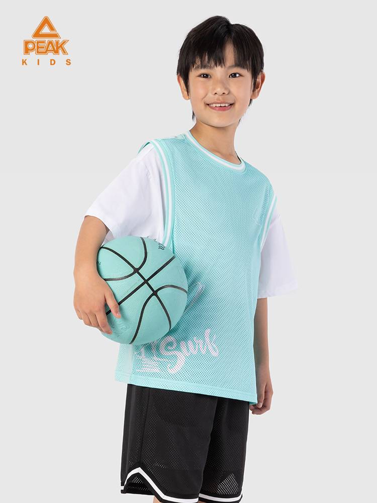 Peak children's clothing 2024 new summer children's sports T -shirt blasting fast -drying basketball uniform big children's two tops