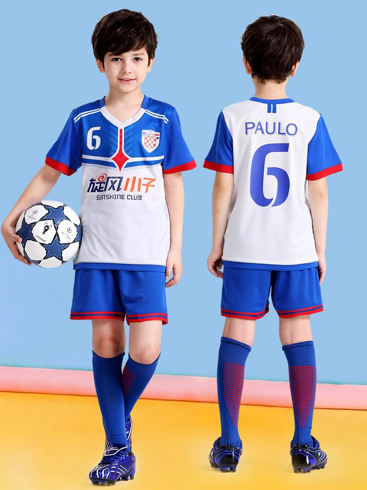Peak children's football suit set boys and girls short -sleeved elementary school students custom ball clothes training service competition customization