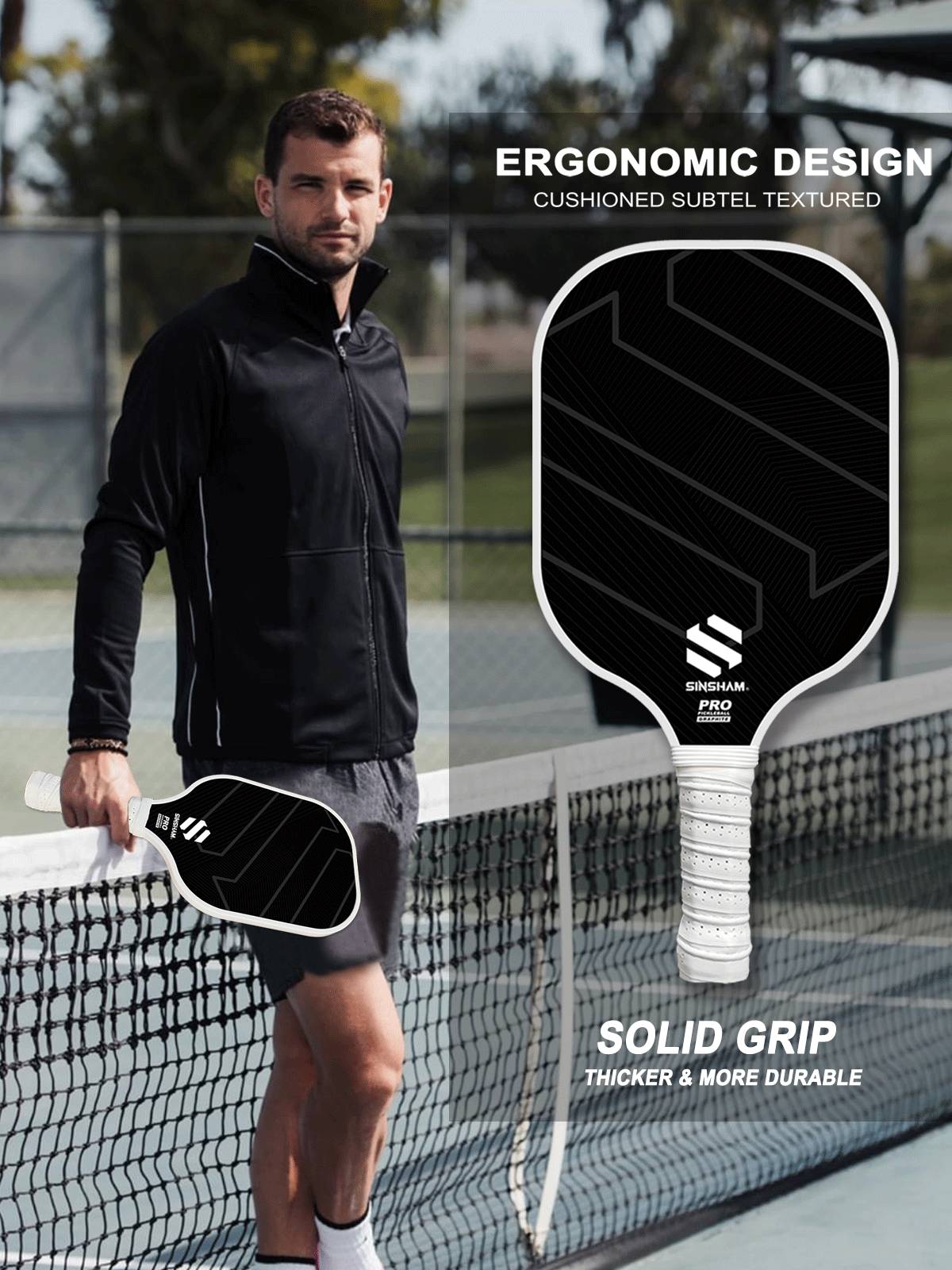 SINSHAM classic black and white carbon fiber board board plate high -end authentication race racket