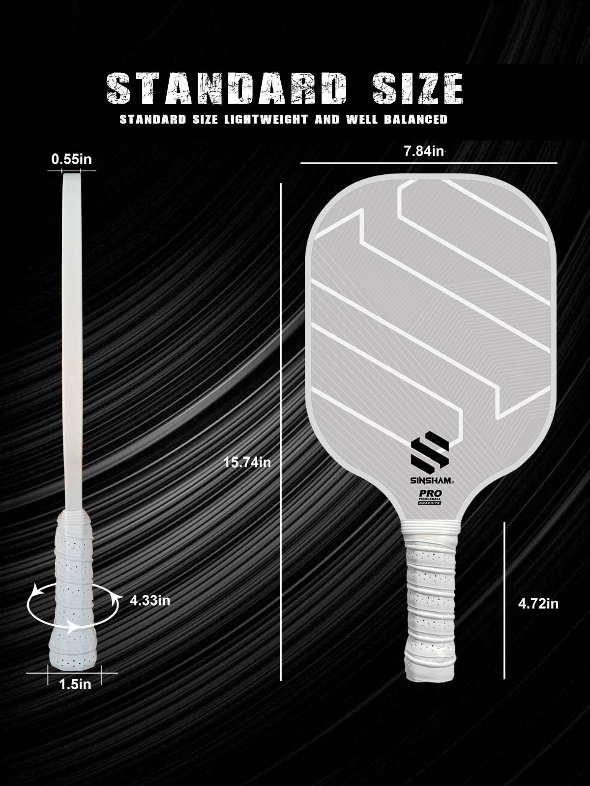 SINSHAM classic black and white carbon fiber board board plate high -end authentication race racket