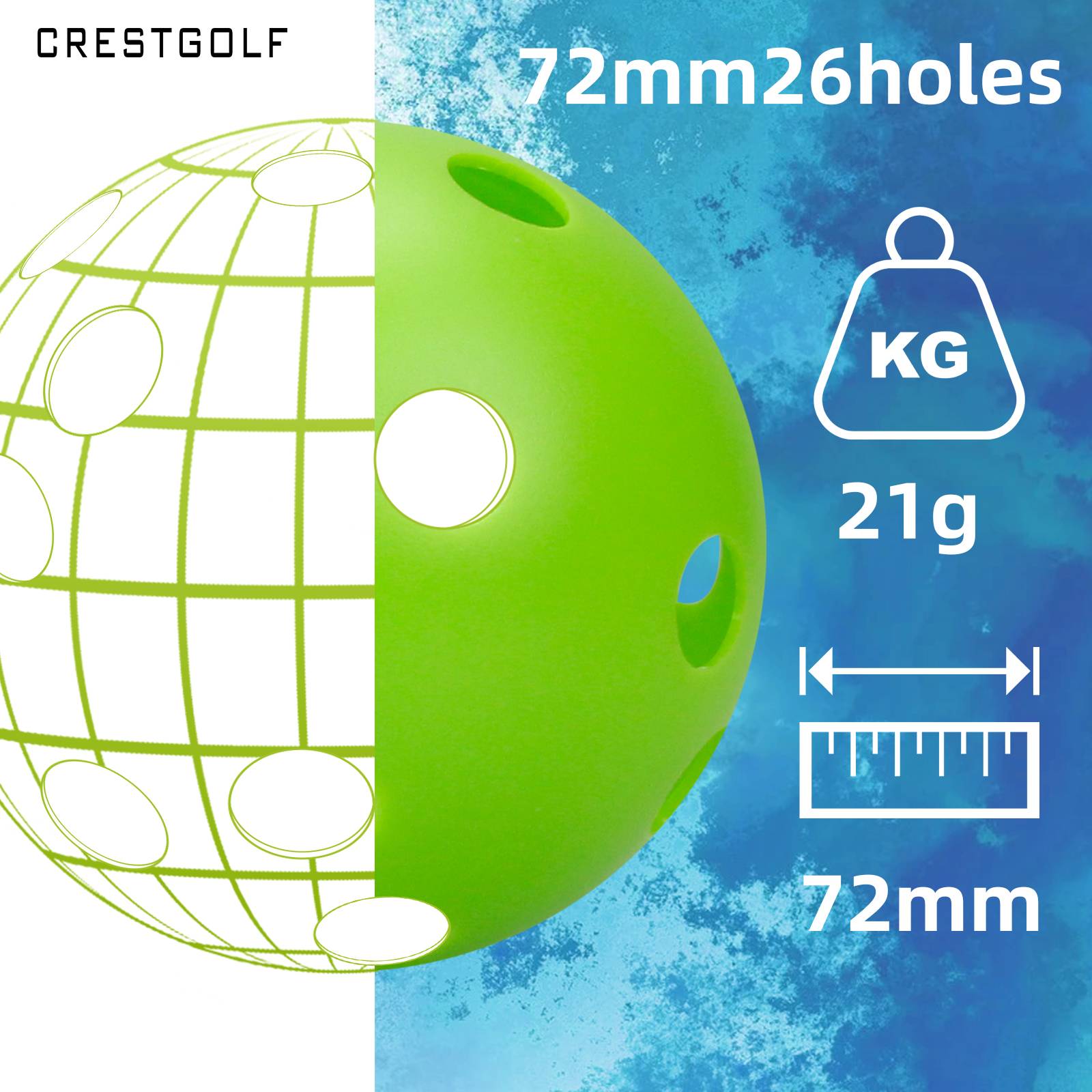 72mm26 Pole ball PE injection -plastic ball indoor practice ball Pickleball