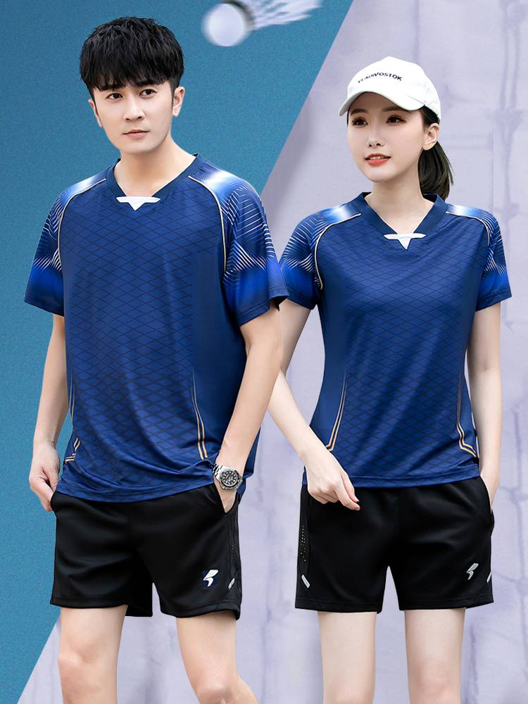 Peick -drying badminton ball suit set women's volleyball tennis table tennis jersey men's summer short -sleeved sports team customization
