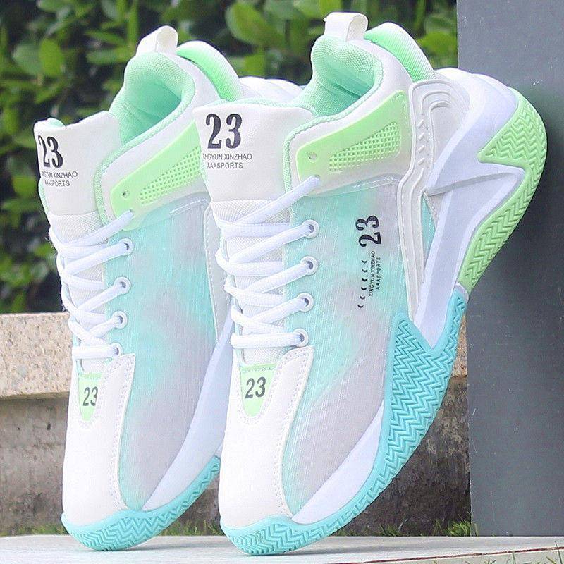 Powder Penguin high -top basketball shoes autumn ice silk net breathable sports shoes men's soft base casual shoes student foot