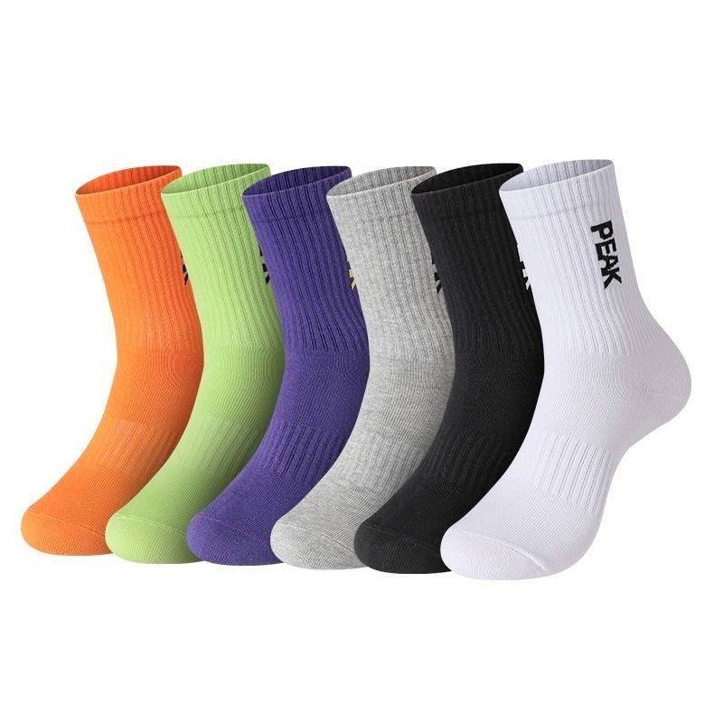 Peak sports socks men's socks Men and women's middle sock socks, stockings, breathable anti -stinky running basketball cotton socks