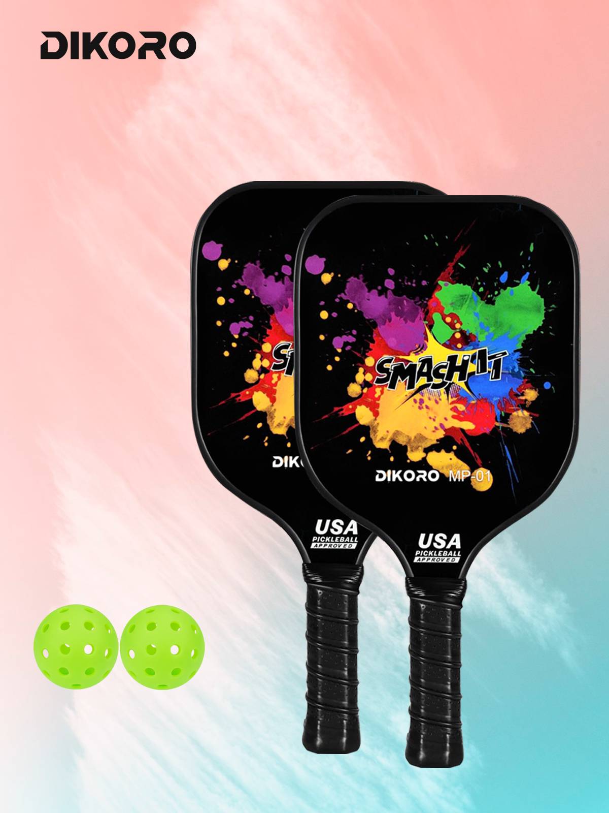 Pickleball ball racket glass fiber set school professional -level competition training Pike racket