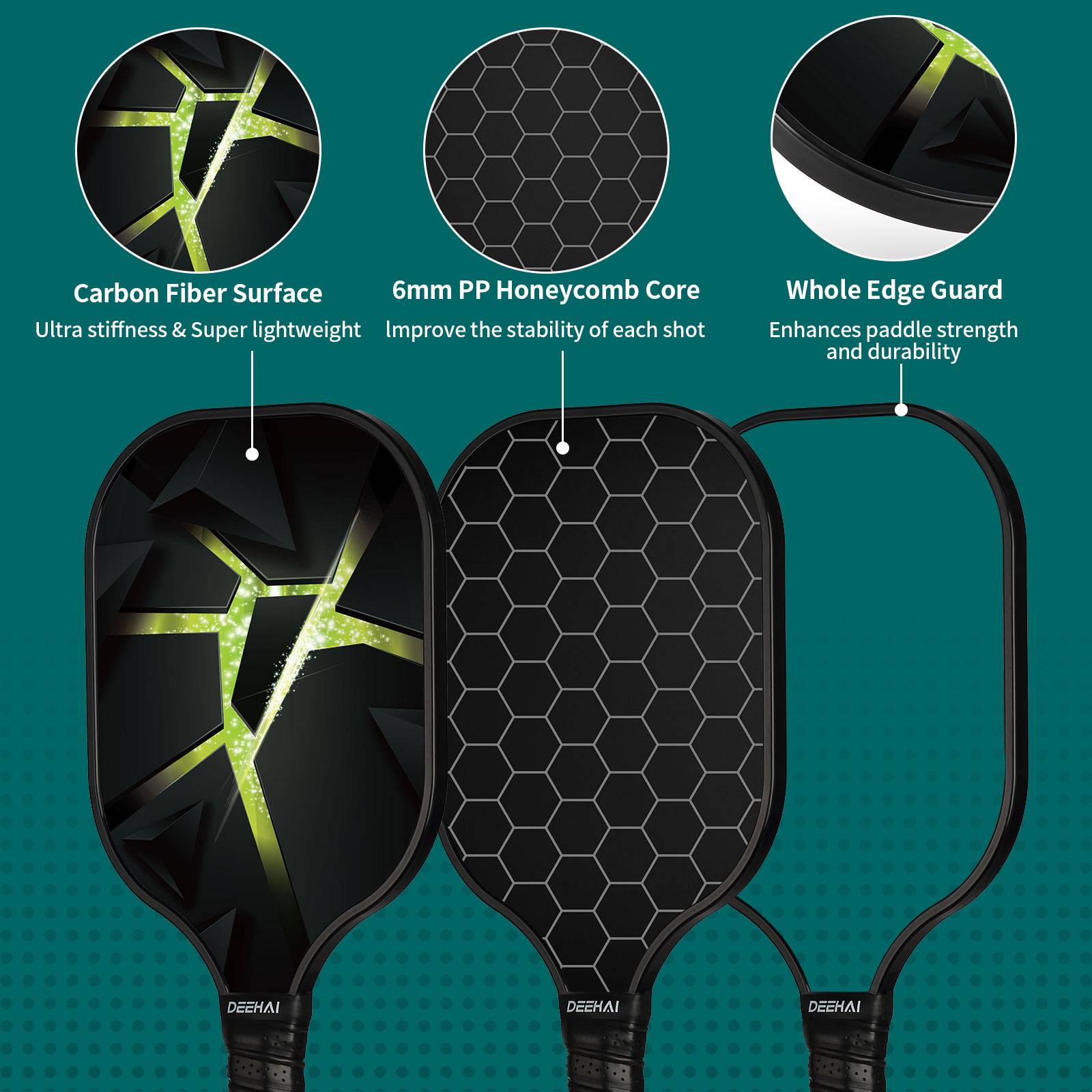 DEEHAI Picker Pickleball Powder Ball racket carbon fiber set training outdoor sports