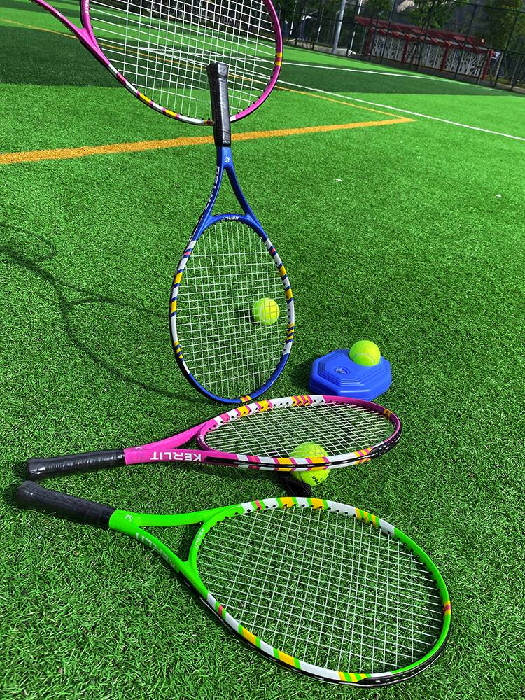 [Shan Qing] 4-12 years old Children ’s carbon tennis rackets lightweight integrated fight with line rebound training device