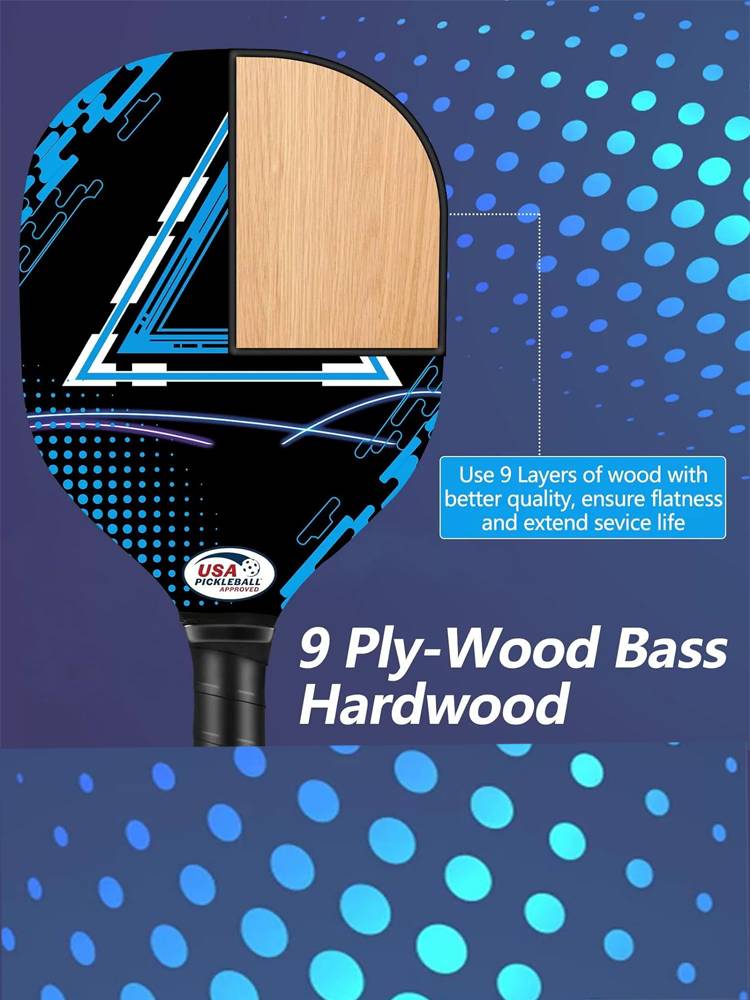 UV pattern solid wood worm racket set student competition exercise American USAP authentication Pickleball 