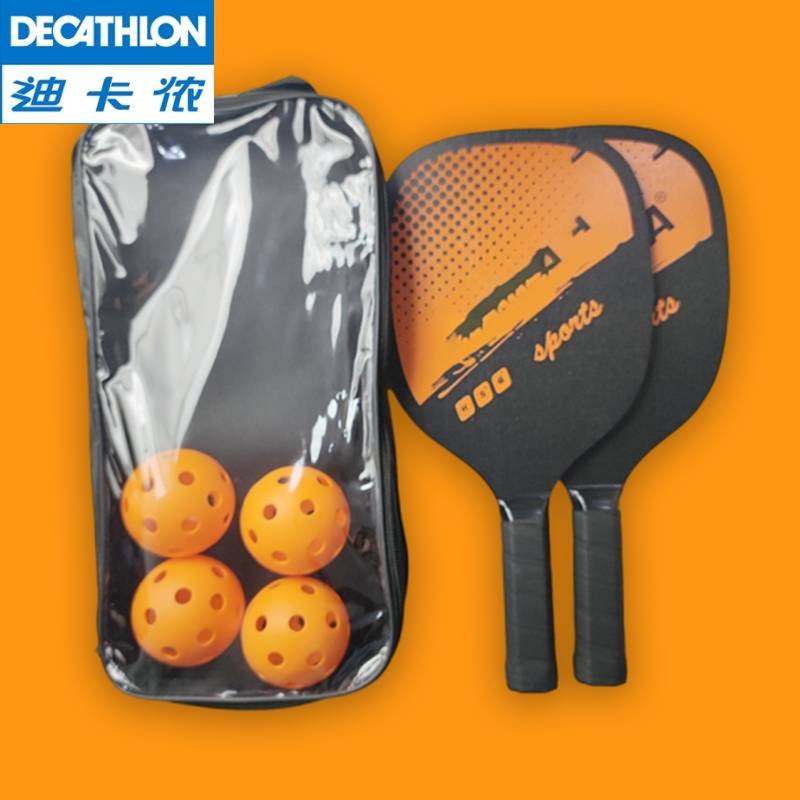 Old men and women out-of-the-house tennis training at the Dickleball Pickle Picker