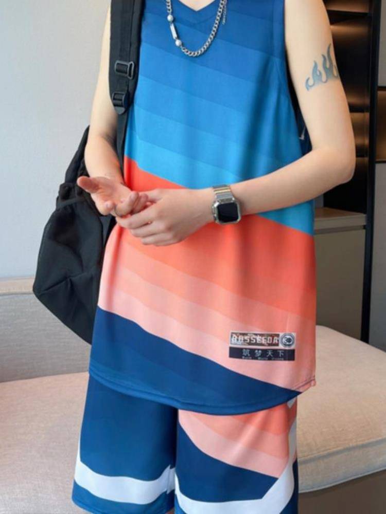 Anta adapt to young people's basketball clothing set boys junior high school student short -sleeved T -shirt big children summer dressing