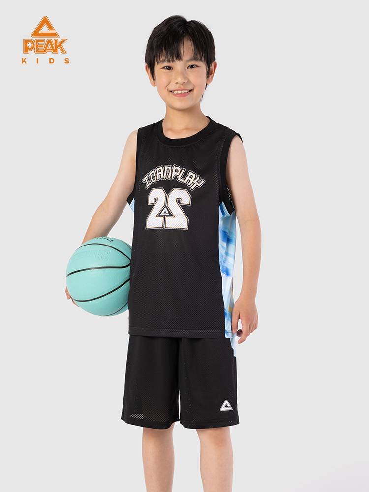 Pyk children's clothing children's basketball set 2024 new sportswear fast dry big children's sleeveless vest uniforms two pieces