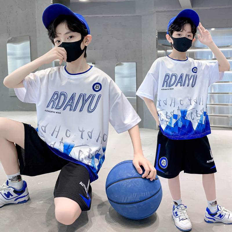 Peak's official 12 -year -old boy fast -drying basketball suit Summer suit 13 Middle Big Children's Summer 10 Sports Leisure