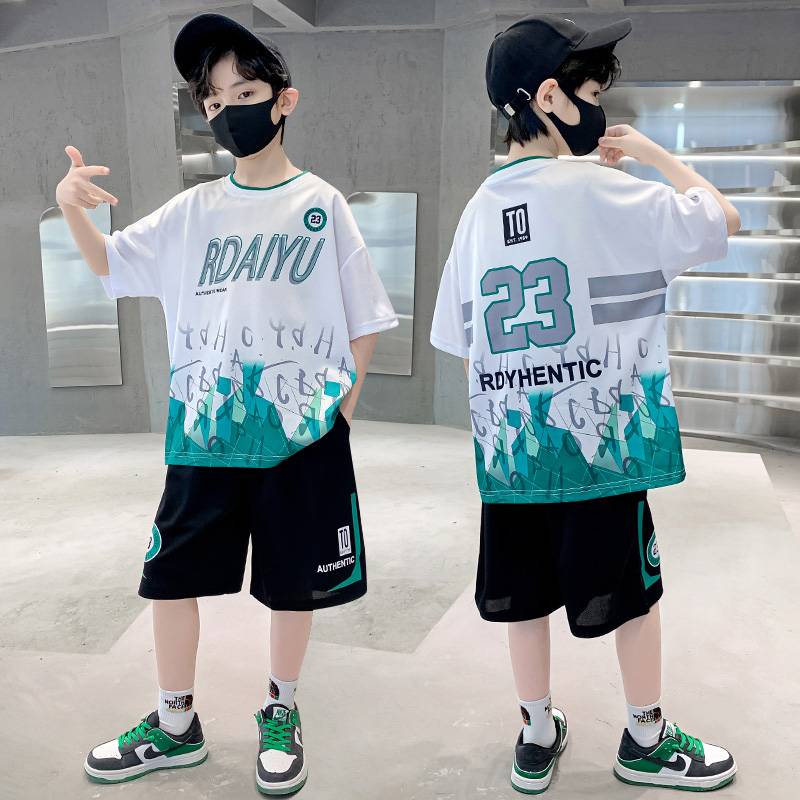 Peak's official 12 -year -old boy fast -drying basketball suit Summer suit 13 Middle Big Children's Summer 10 Sports Leisure